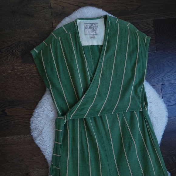 Ace&Jig Green Striped Wrap Indian Jumper Jumpsuit - Picture 3 of 11